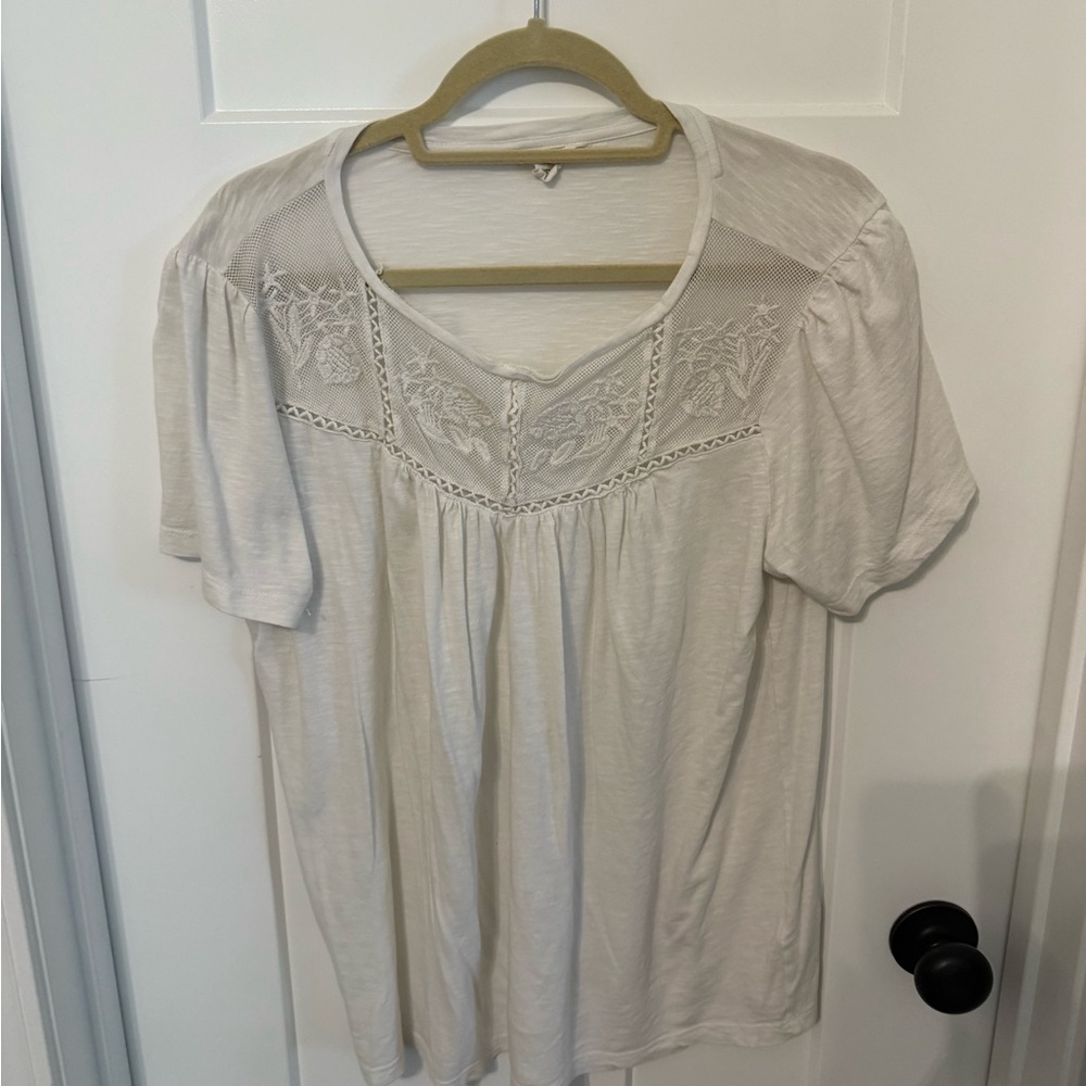 Caslon White Lace Detail Blouse